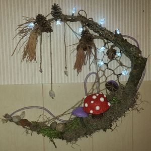 - holiday christmas fantasy fairy moon wreaths with crystals